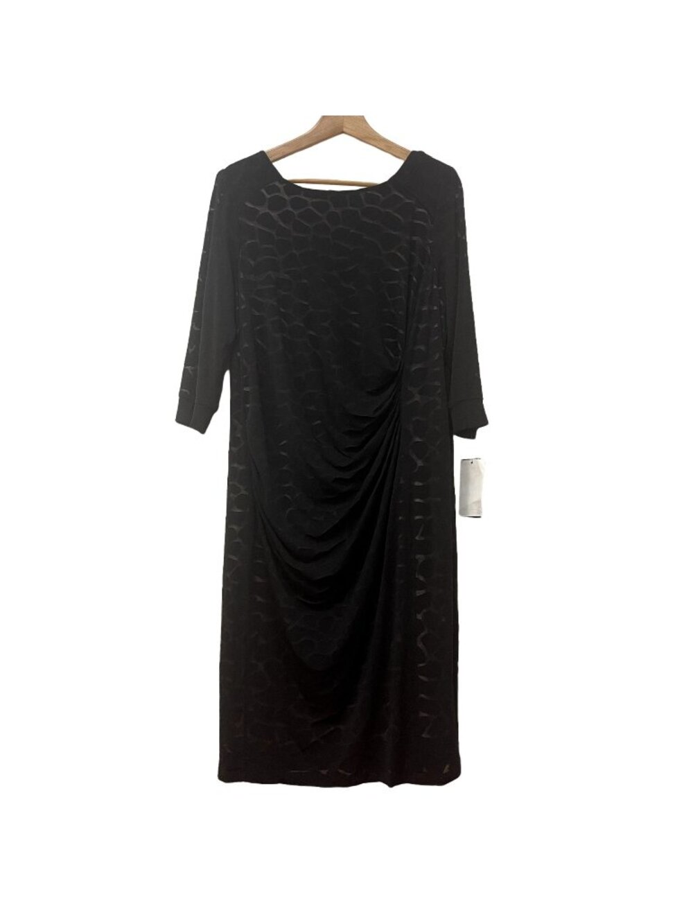NWT Vintage A.B.S. By Allen Schwartz Black Sheer Formal Dress sz 2X $263